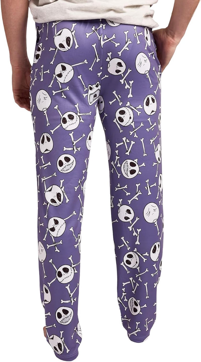 Bio World Nightmare Before Christmas AOP Mens Purple Sleep Pajama Pants - Image 3